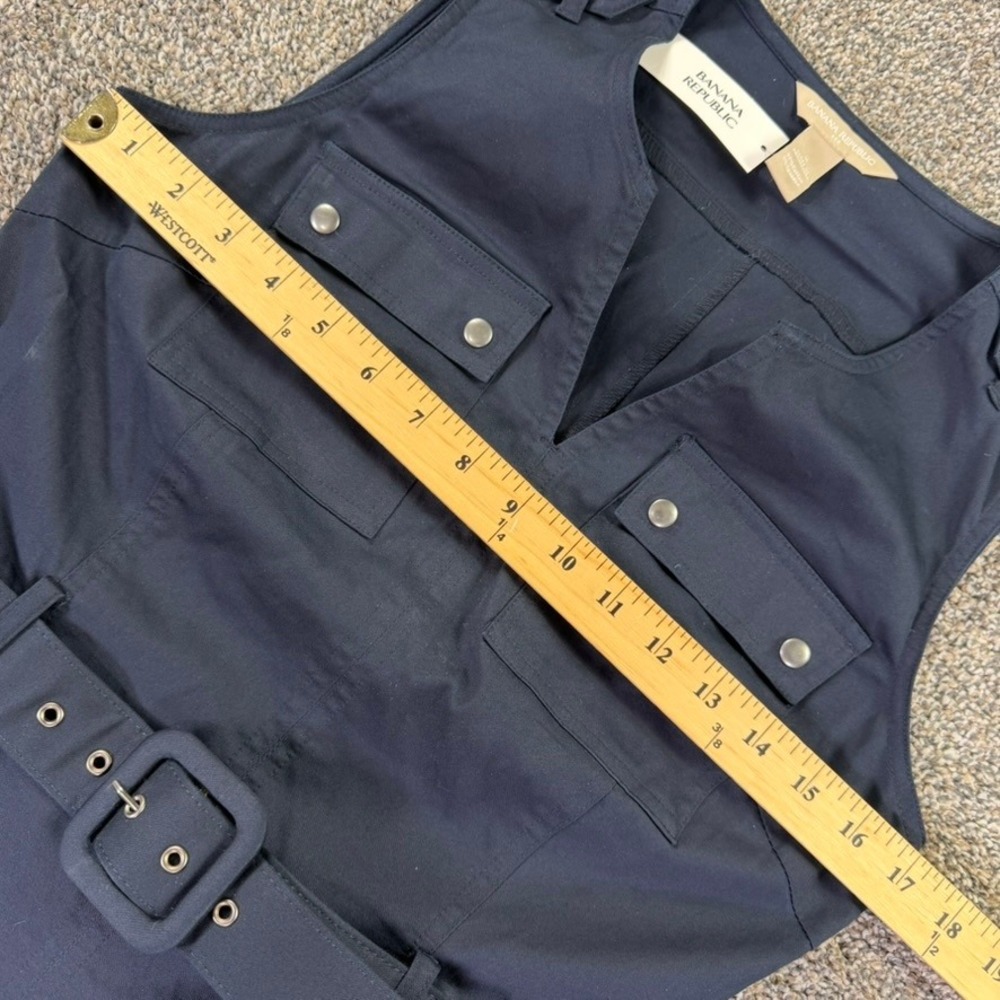 NEW Banana Republic Womens 4 Navy Utility Belted Safari Sheath Dress 947327-00 - Picture 9 of 12